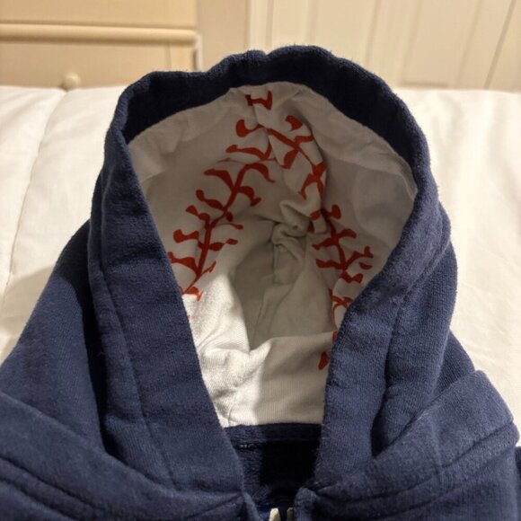 Boston Red Socks Baby Zip Up Sweatshirt Size 6m Navy Blue Red Baseball MLB - Picture 6 of 9